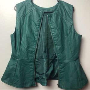 green, zip-up vest